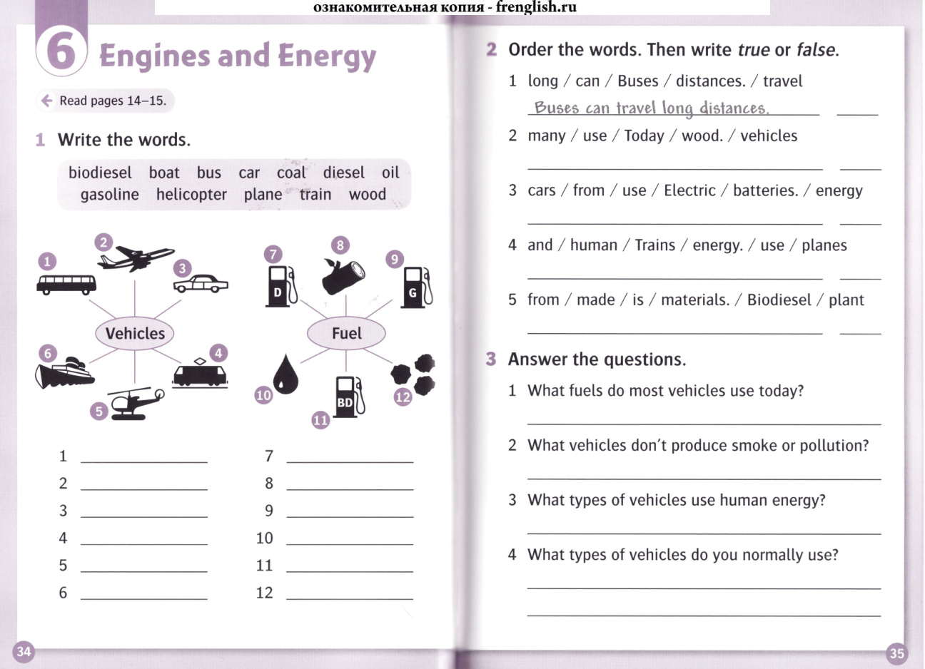 Write the five types of clock shown in Activity 1.