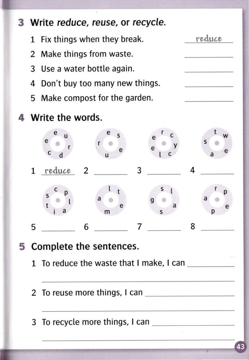 Write the words from letter spirals 2–8.